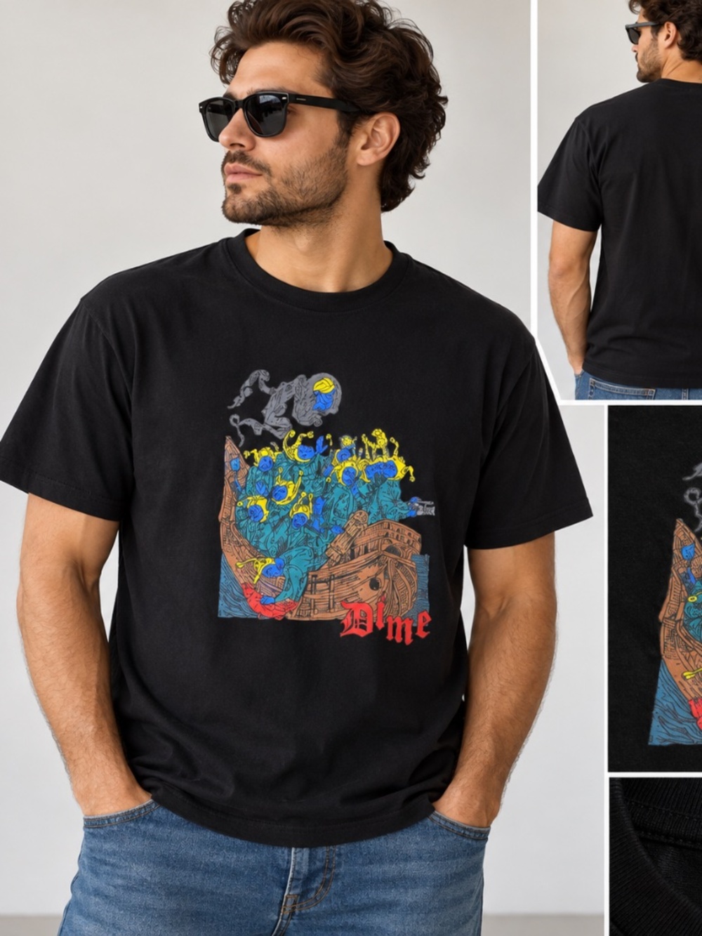 Dime MTL Graphic T-Shirt Black Men’s Size M New With Tags Skate Streetwear
